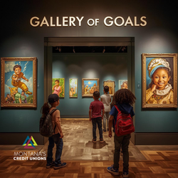 children perusing gallery of goals